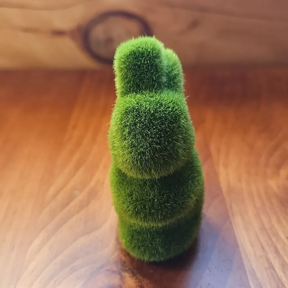Set Of 8 - Green Flocked Bunny